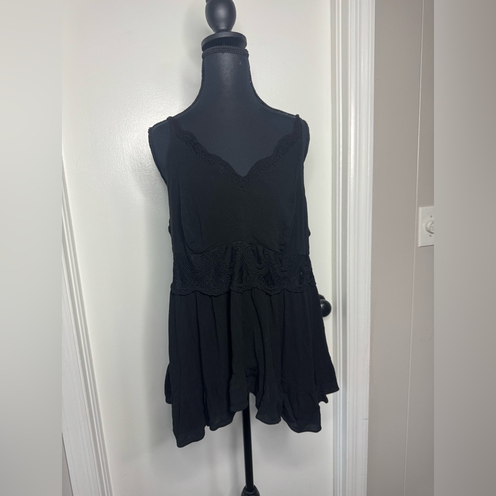 Torrid Black Spaghetti Adjustable Strap Flowy Shi… - image 1